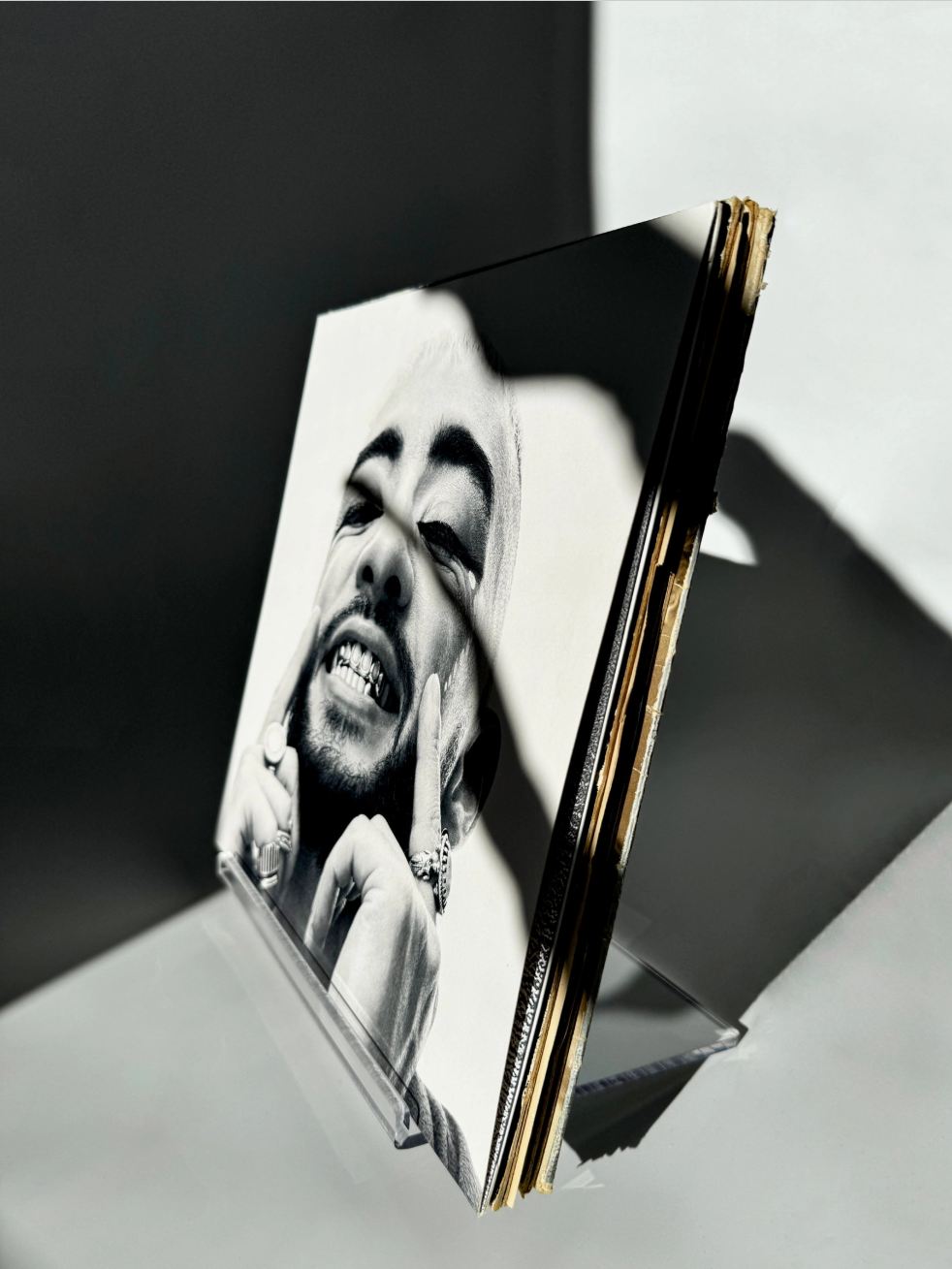 Soporte para discos de vinilo con tuerca