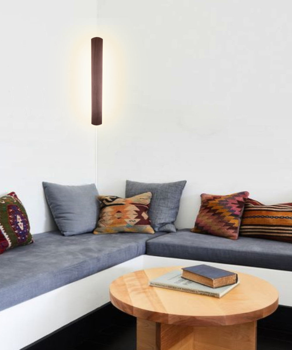 3"W Solid Wood Hover Plank Corner/Wall Accent Light Plug-In by Home Concept
