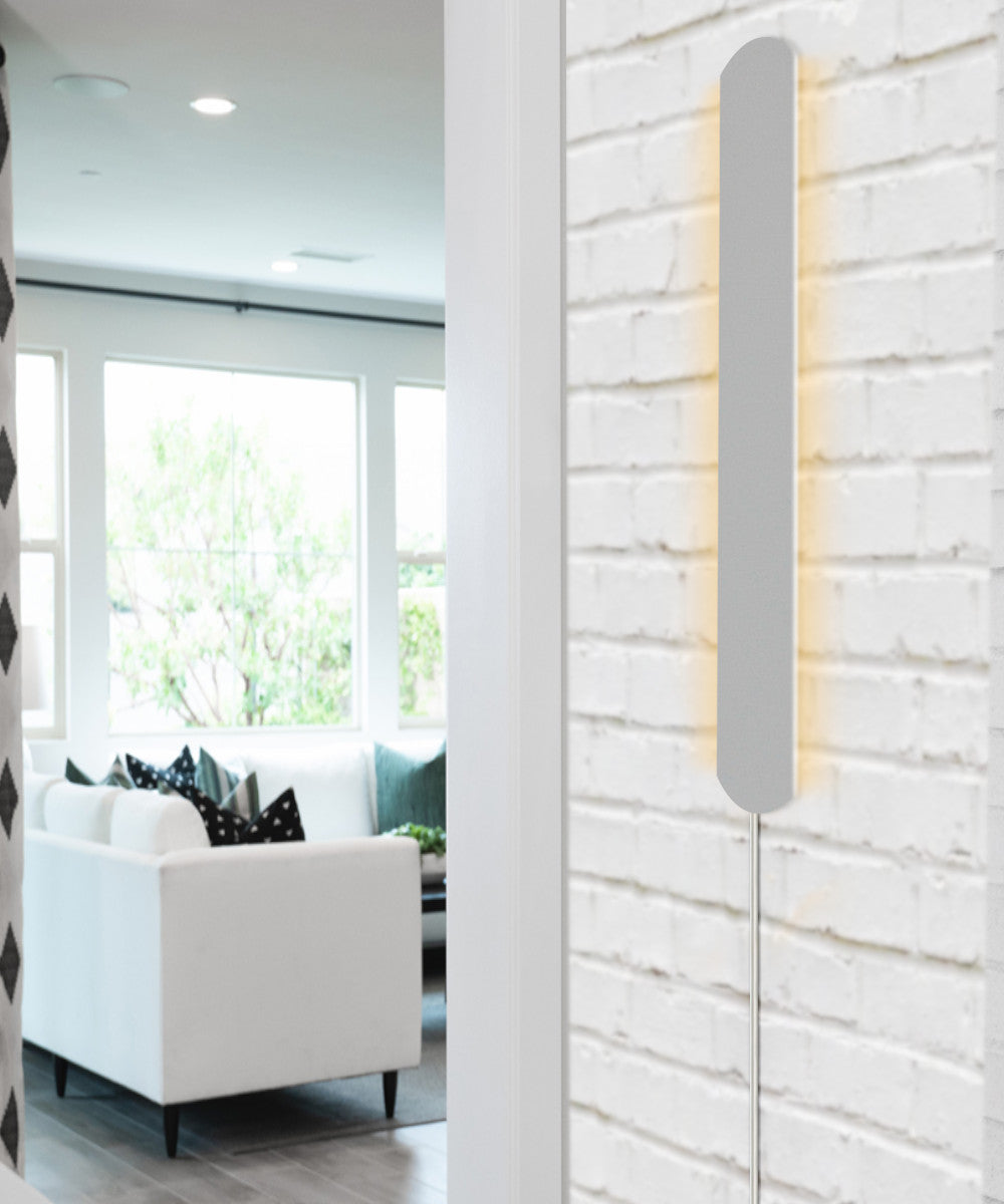 3"W Solid Wood Hover Plank Corner/Wall Accent Light Plug-In Almond Finish by Home Concept