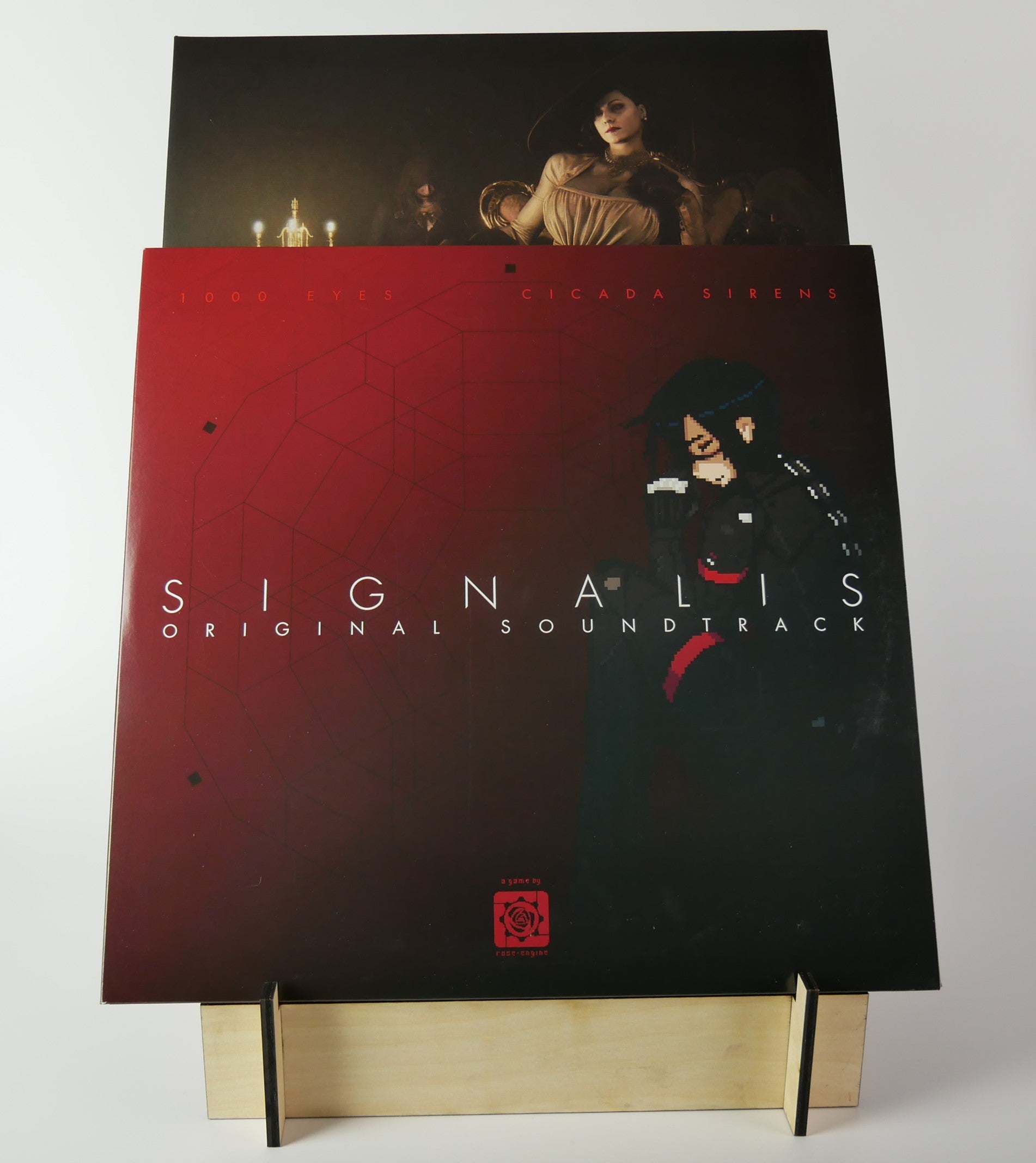 Expositor de discos de vinilo de abedul báltico