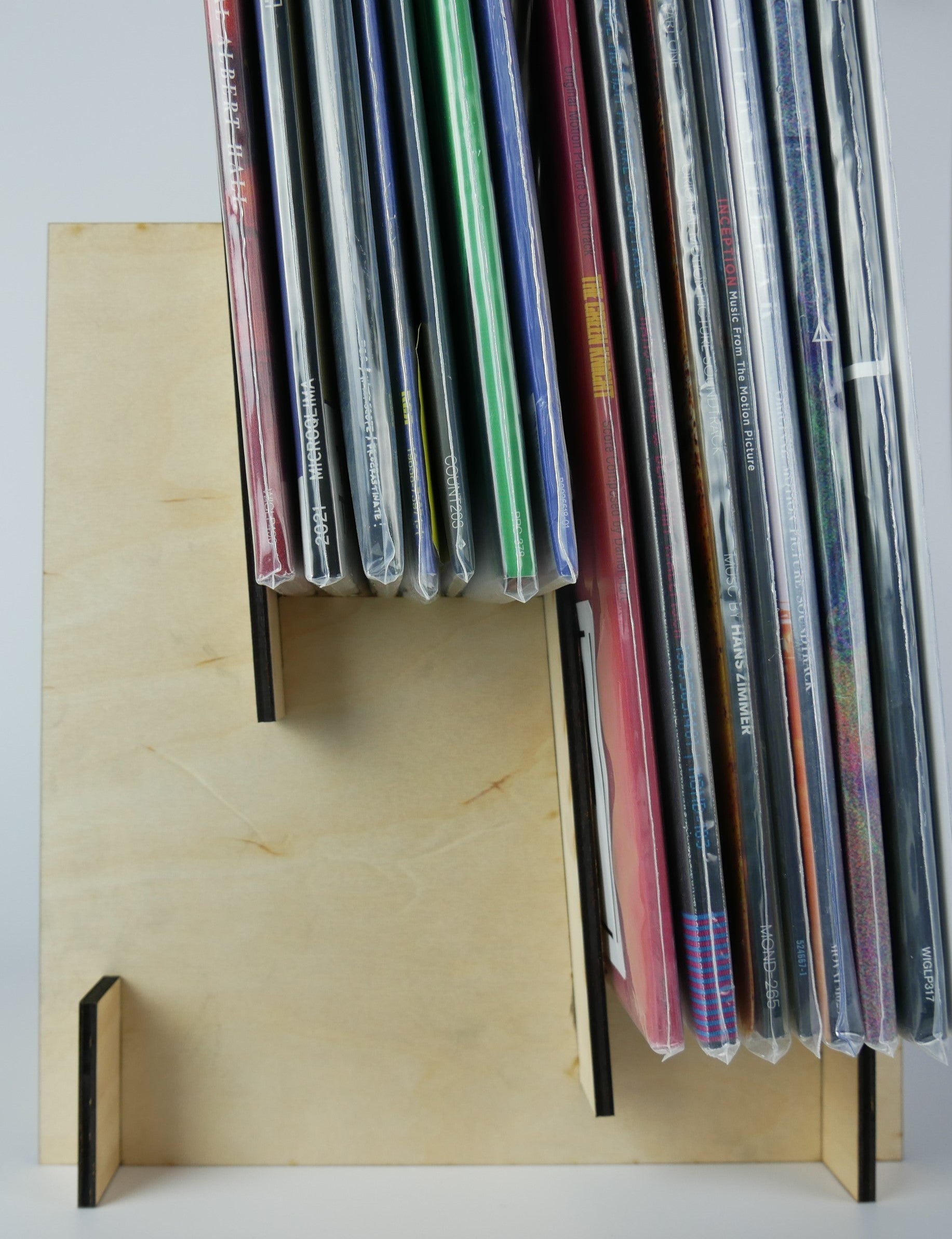 Expositor de discos de vinilo de abedul báltico