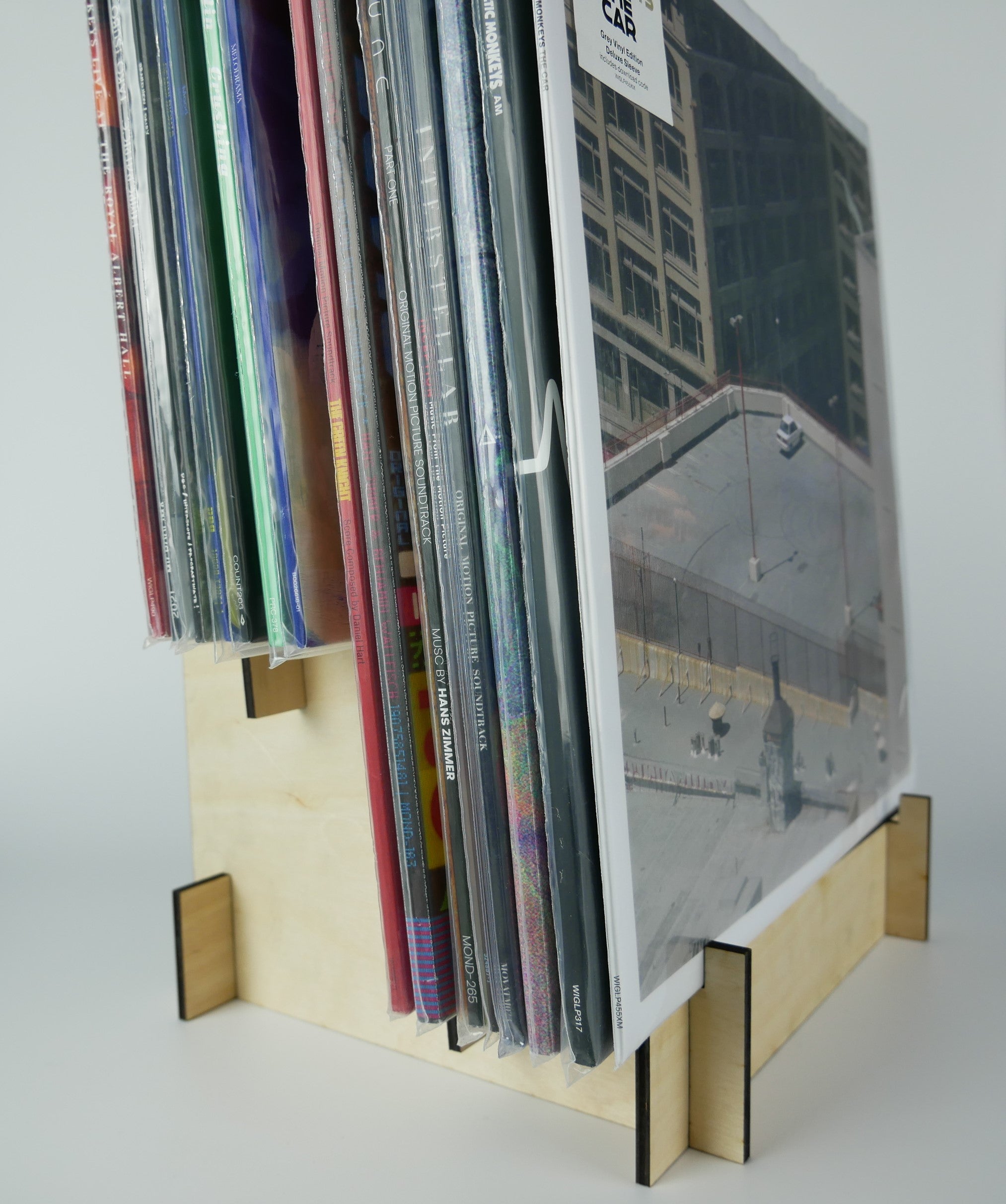 Expositor de discos de vinilo de abedul báltico