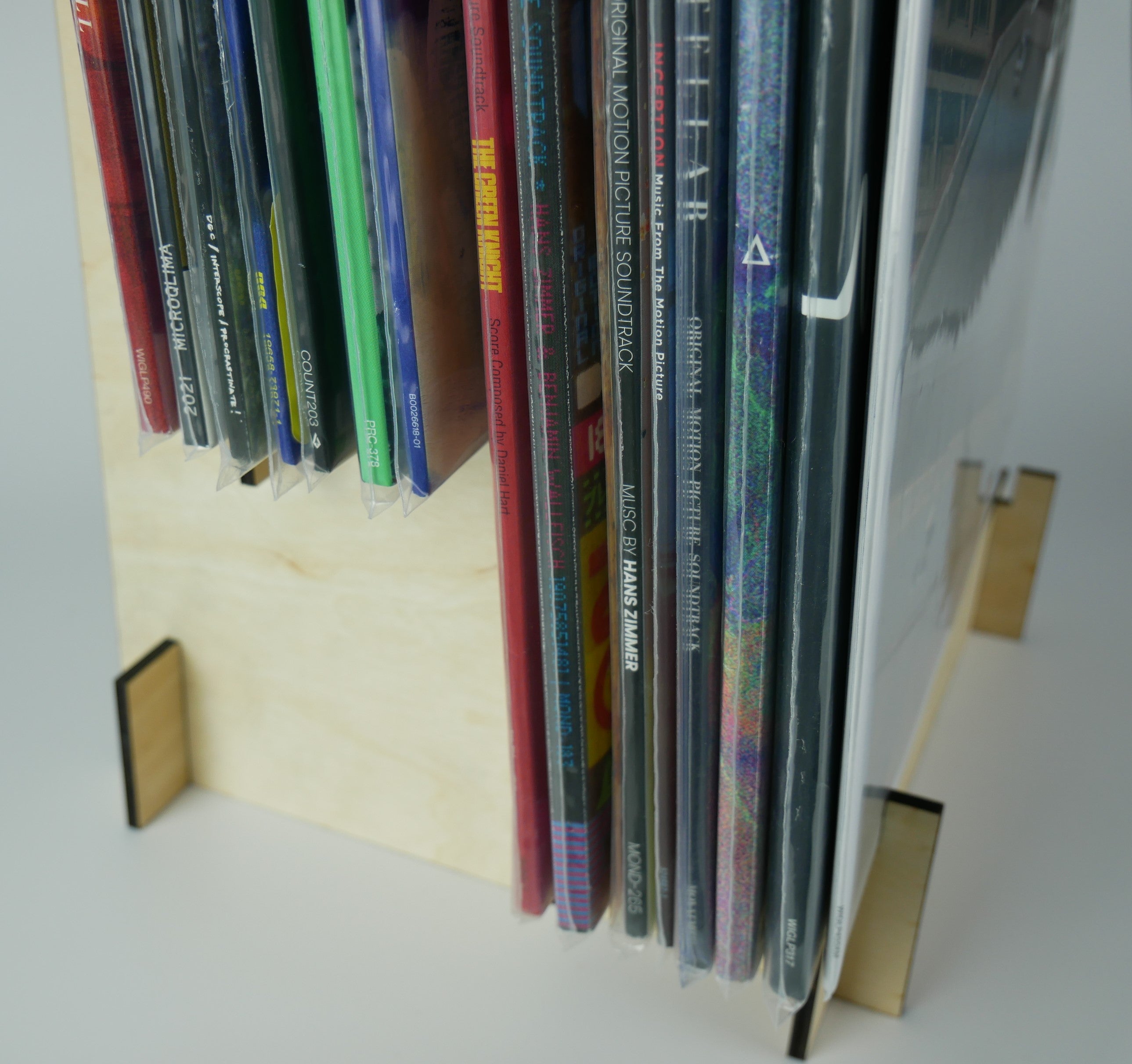 Expositor de discos de vinilo de abedul báltico