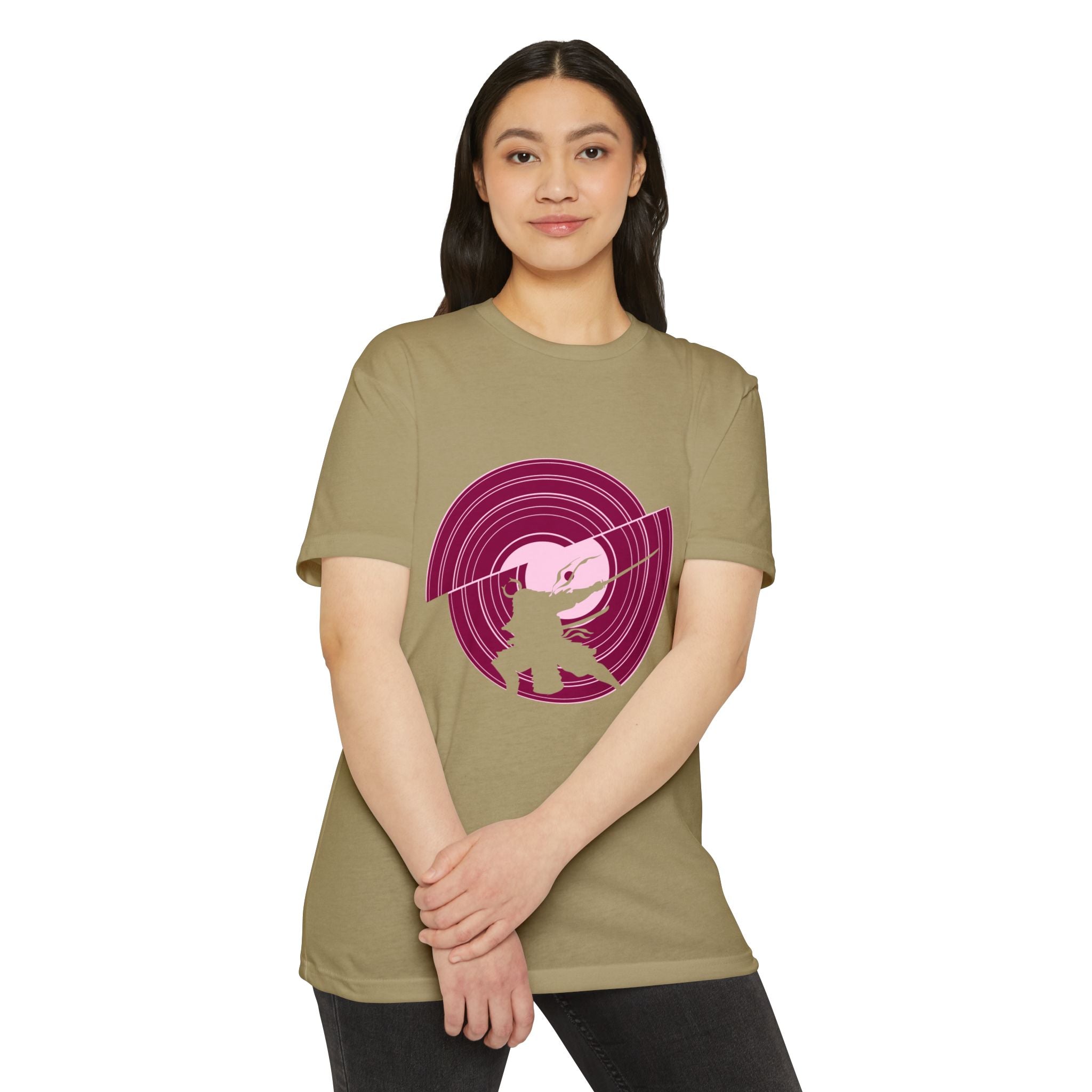 Samurai Slash Vinyl Record T-shirt Woman Crossed Arms