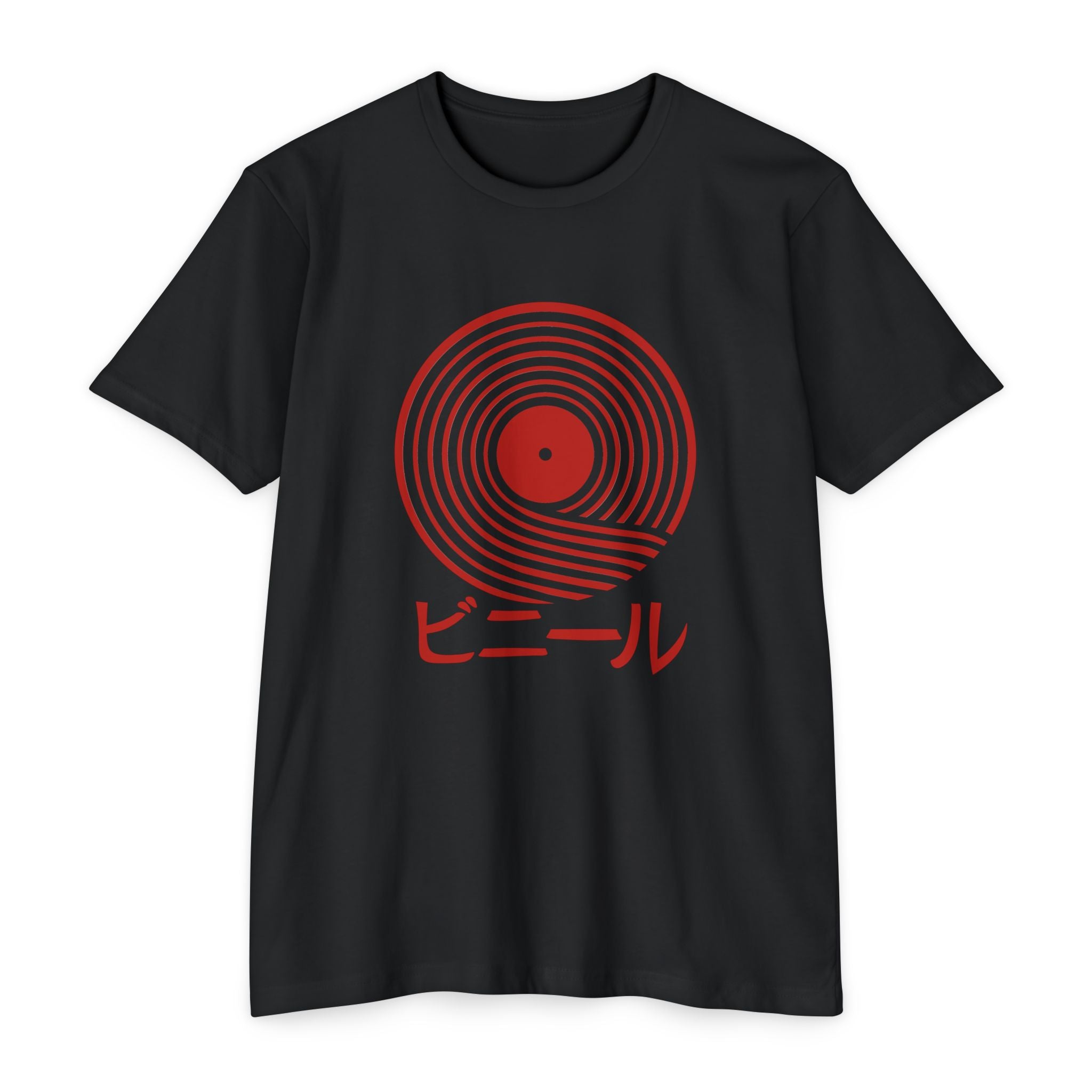 Vinyl Record Japanese Wave Black T-shirt