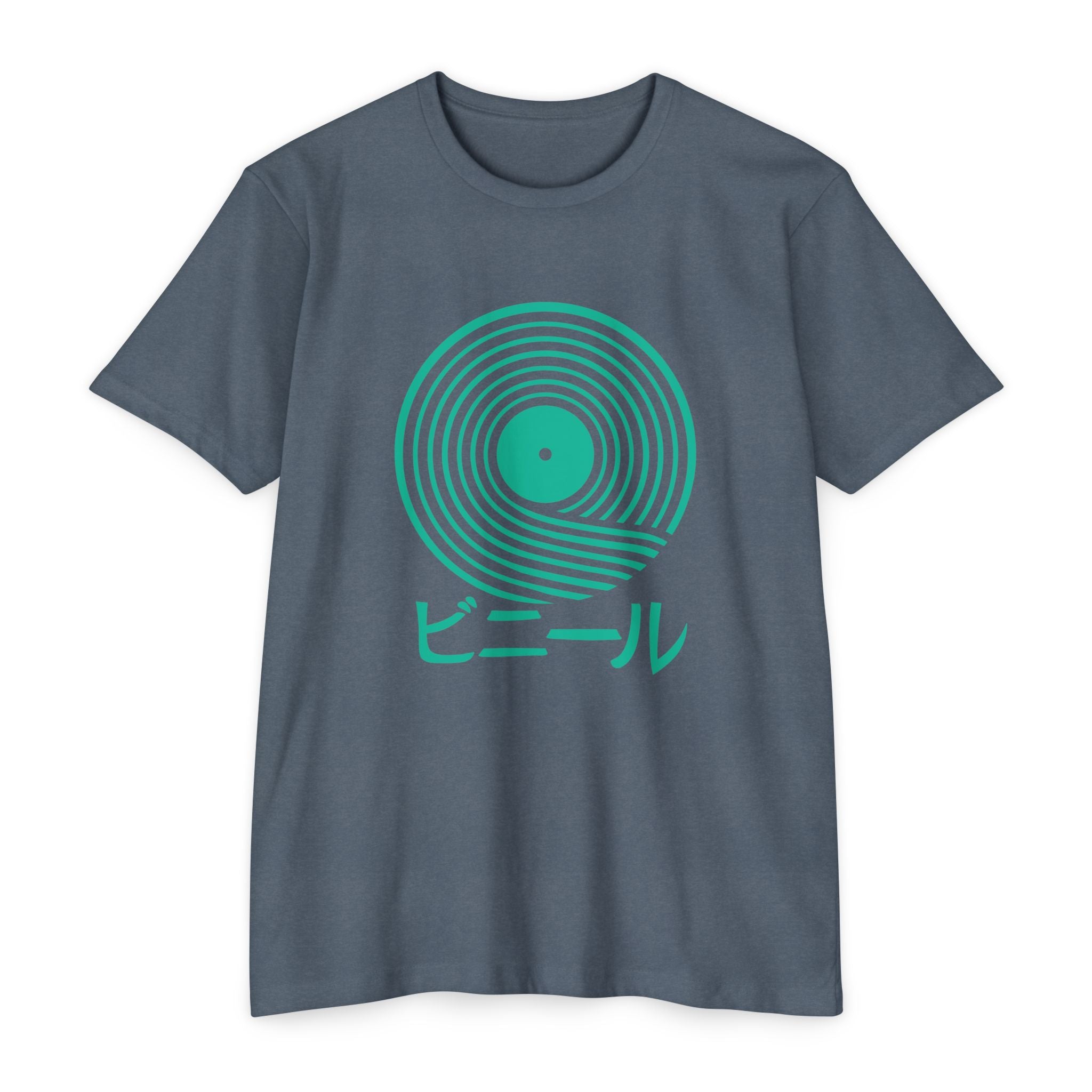 Vinyl Record Japanese Wave Indigo T-shirt
