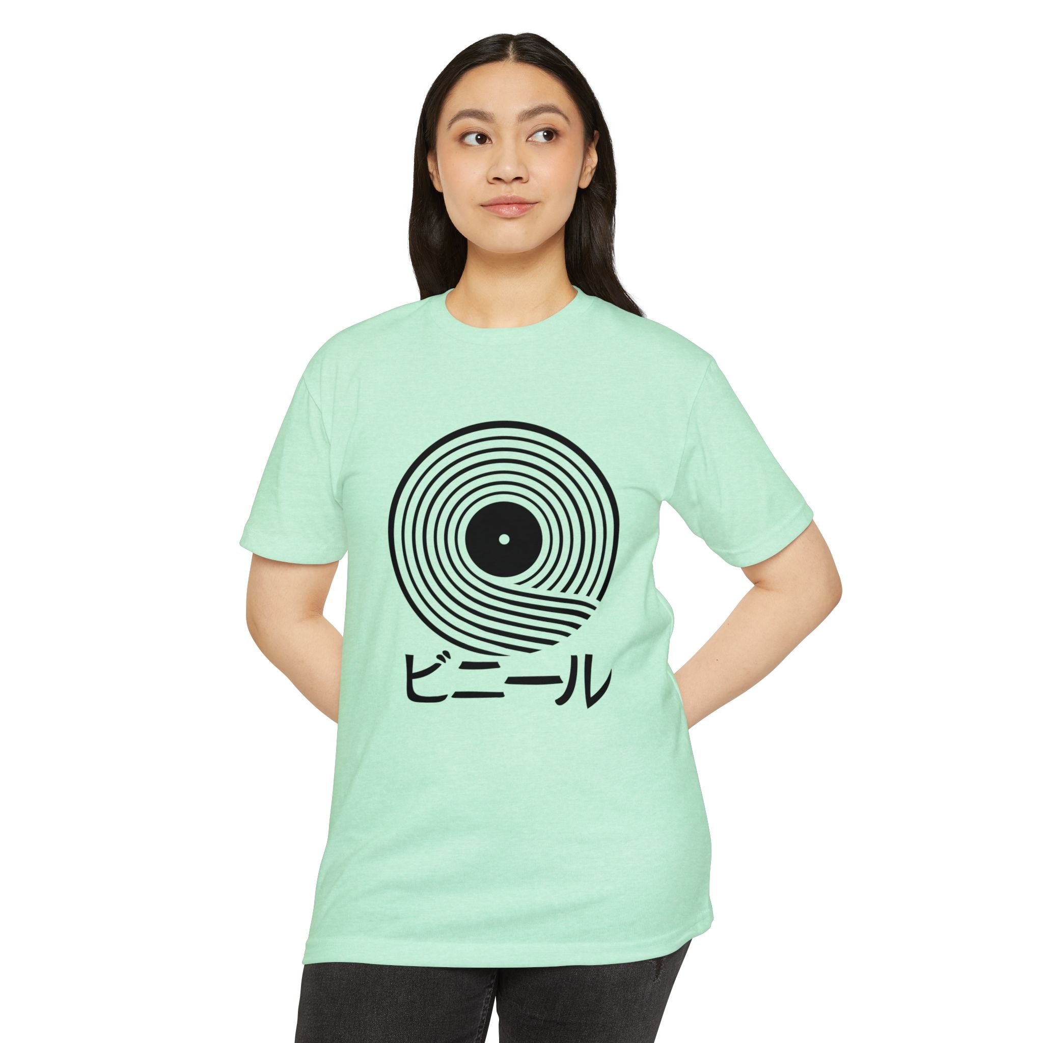 Vinyl Record Japanese Wave Mint T-shirt Woman