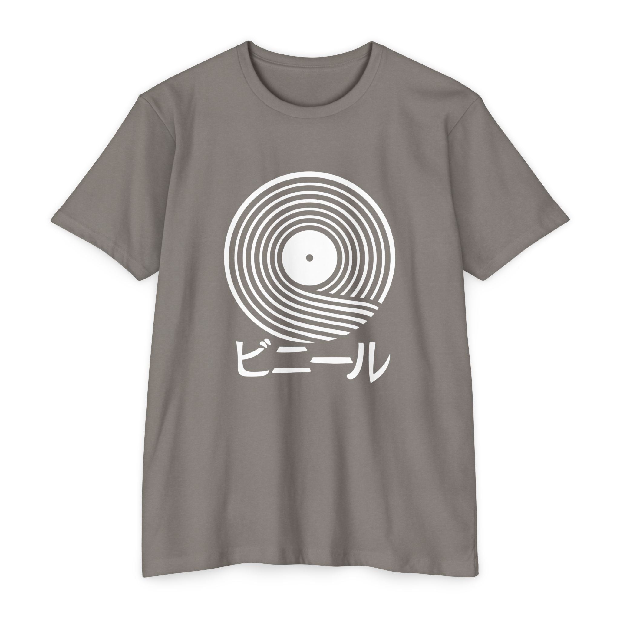 Vinyl Record Japanese Wave Stone Grey T-shirt