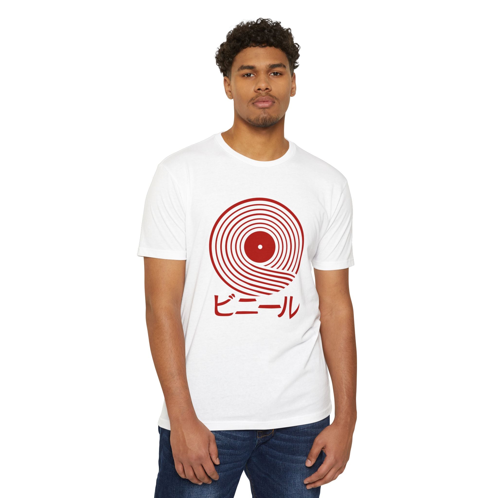Vinyl Record Japanese Wave White T-shirt Man