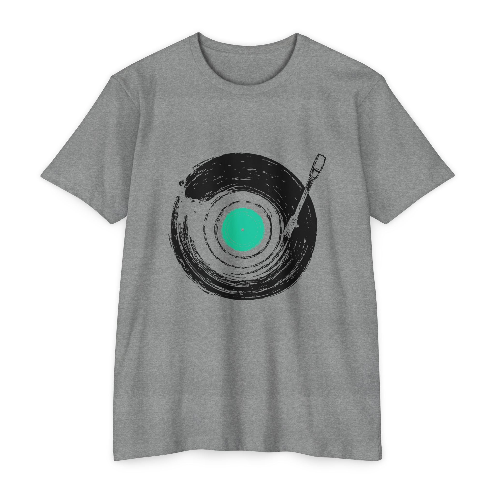 Vinyl Record Paint Stroke Heather Grey T-shirt