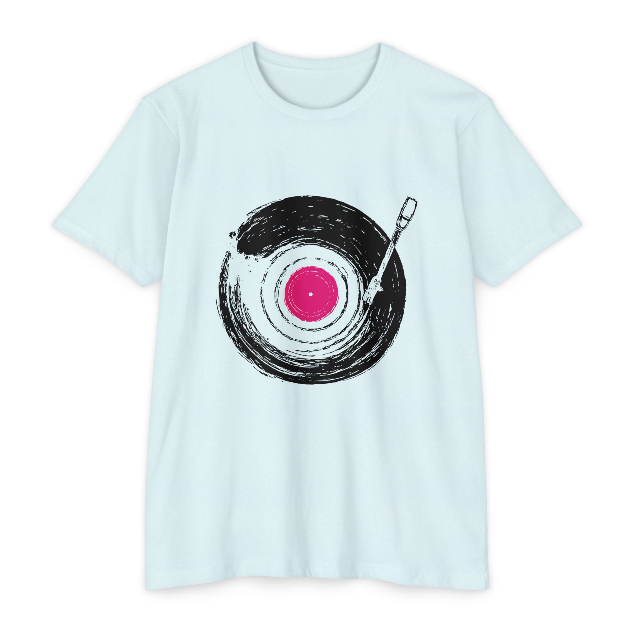 Vinyl Record Paint Stroke Light Blue T-shirt