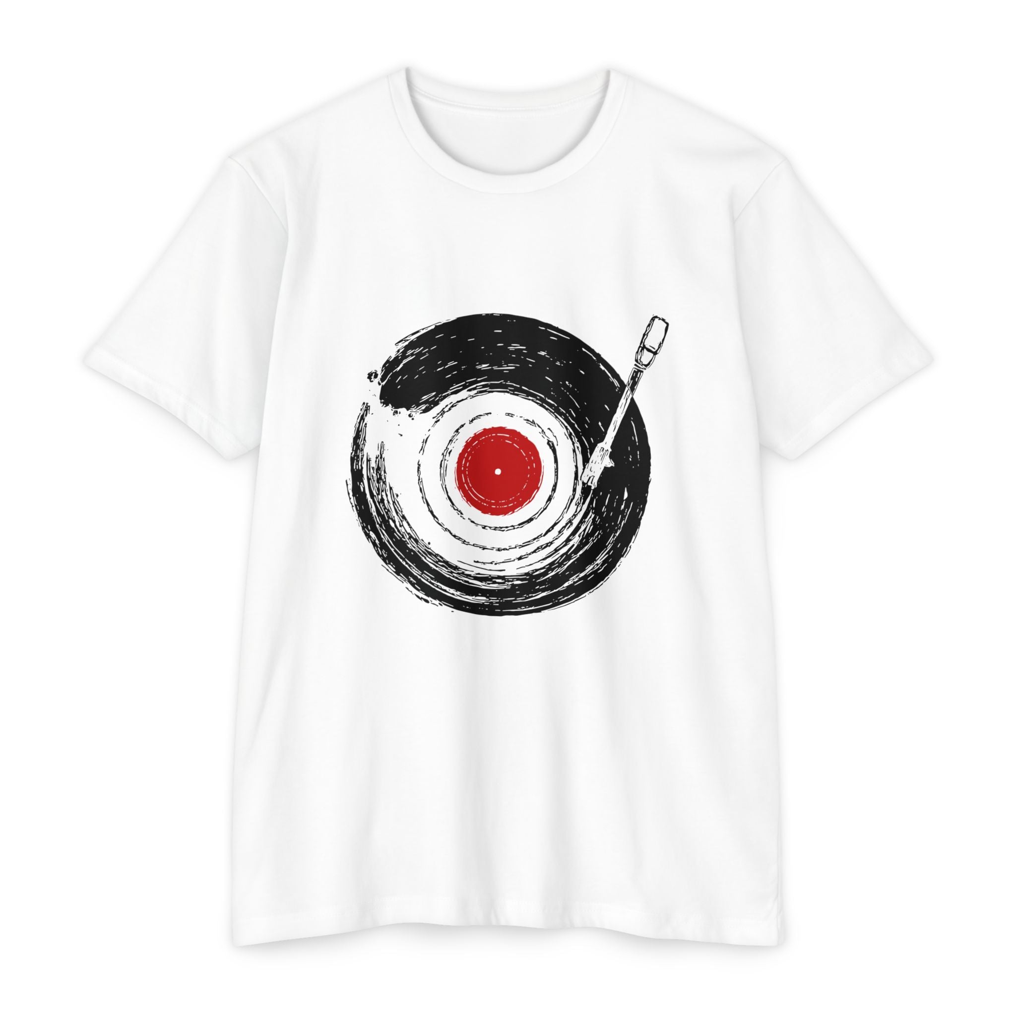 Vinyl Record Paint Stroke White T-shirt