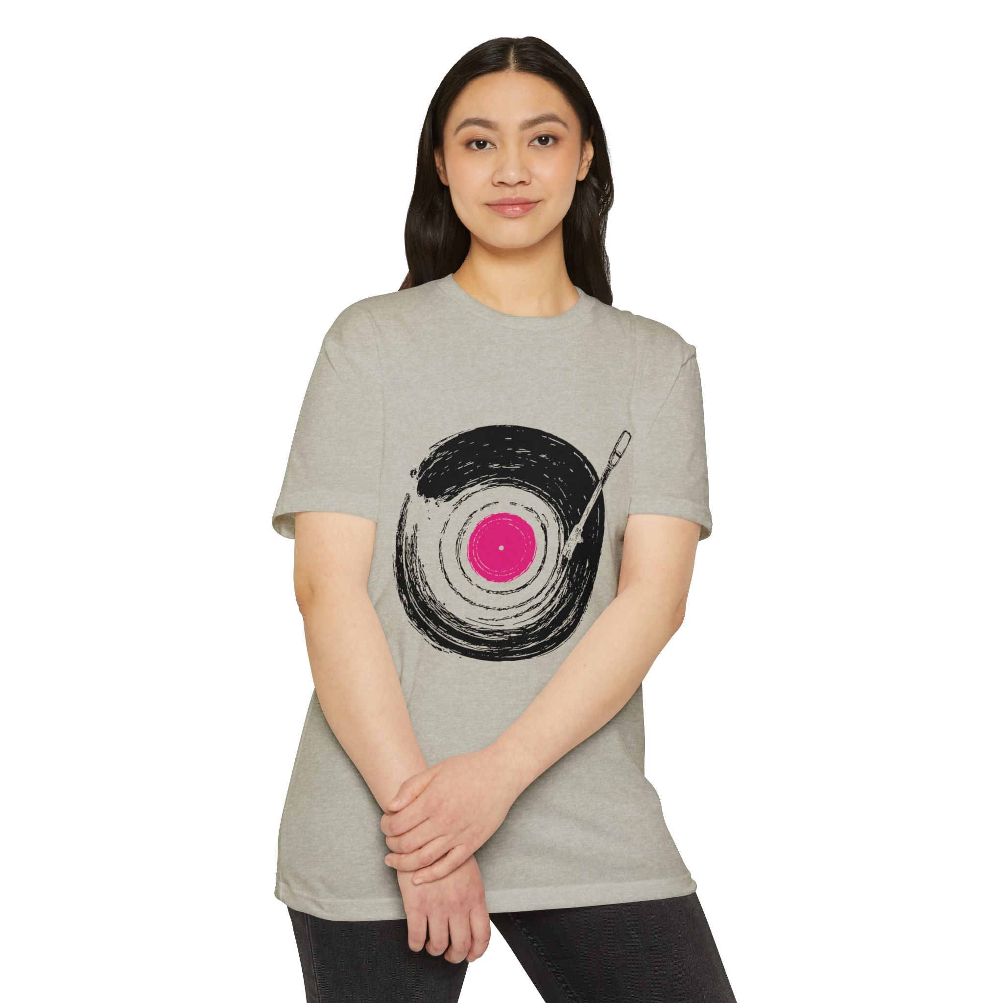 Vinyl Record Paint Stroke T-shirt Woman