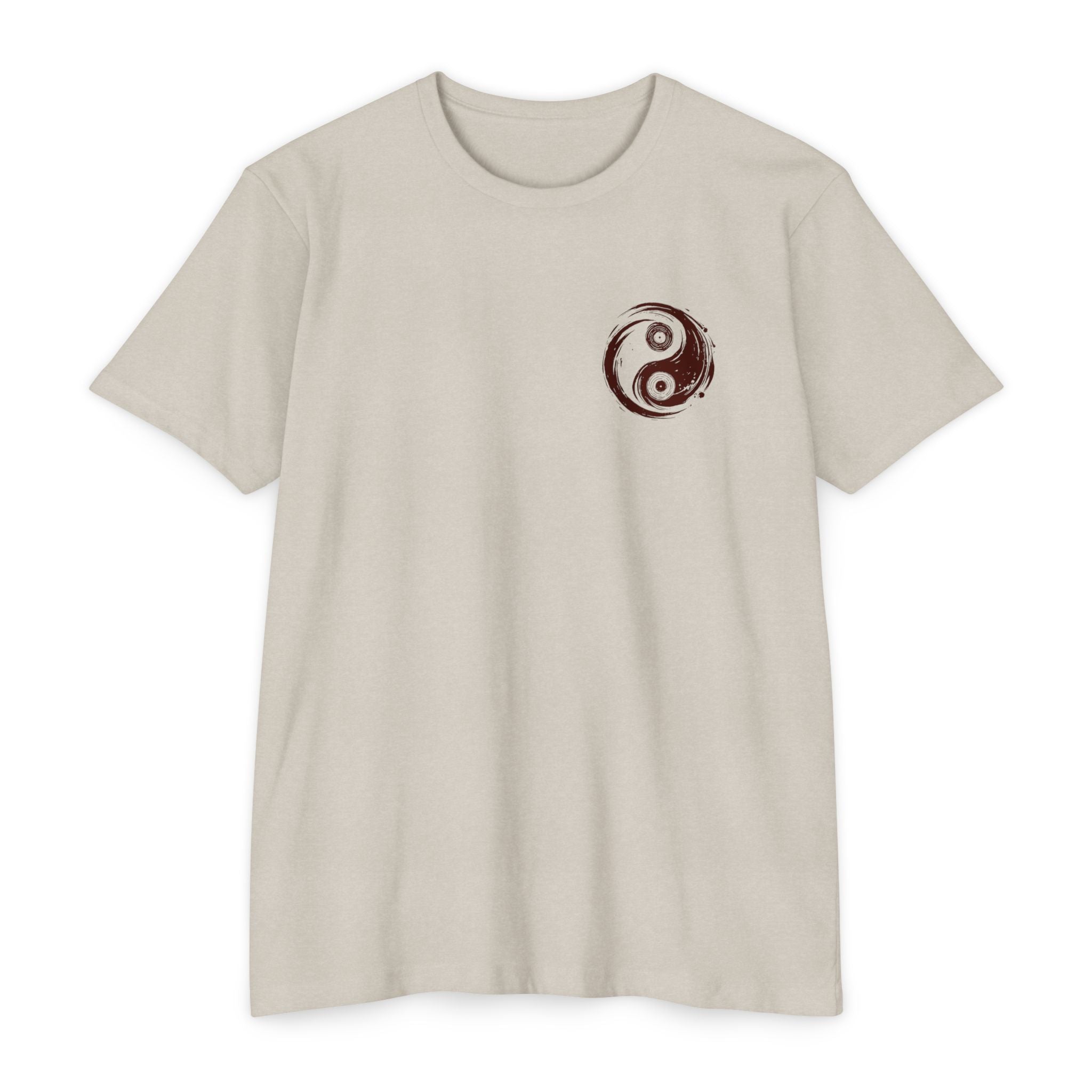 Vinyl Record Yin and Yang Light Tan T-shirt