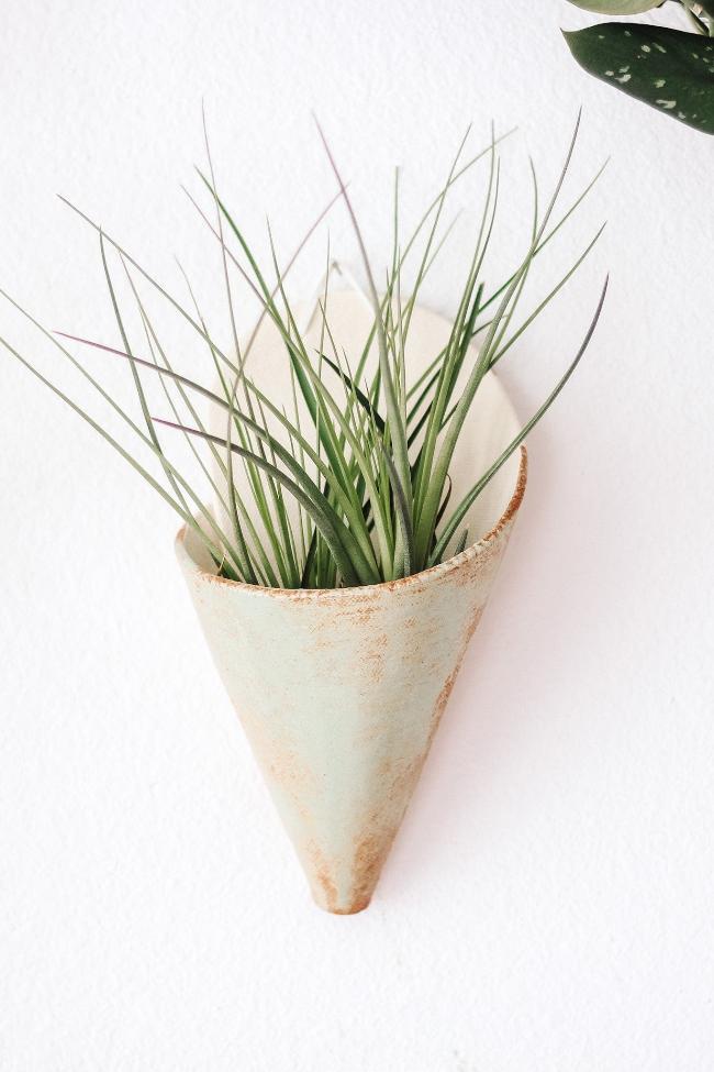 Carter + Rose Ceramic Wall Planter, Large Cone