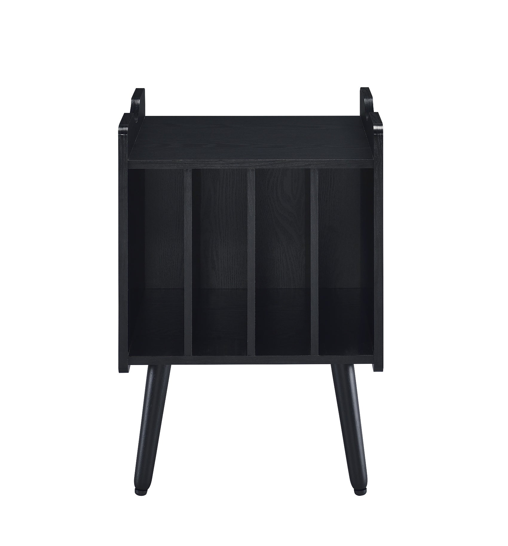 Musiea BX80 Vinyl Record Player Stand Mid Century Turntable Table with 4 Cabinet Record Storage
