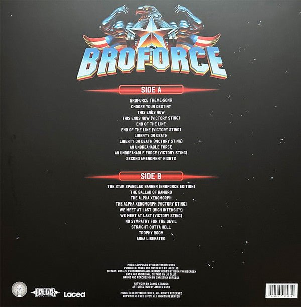 Broforce Vinyl Record - Sleeve Back