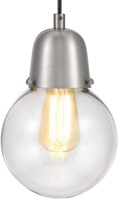 Plug-In Hanging LED Pendant Brushed Nickel Finish