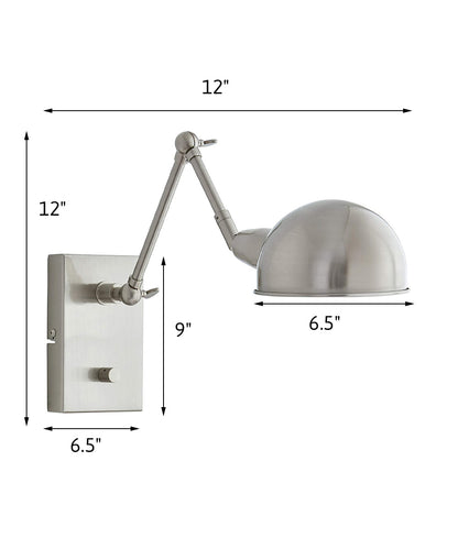 Adesso 12"H Swing Arm LED Wall Lamp Brushed Steel Metal Finish