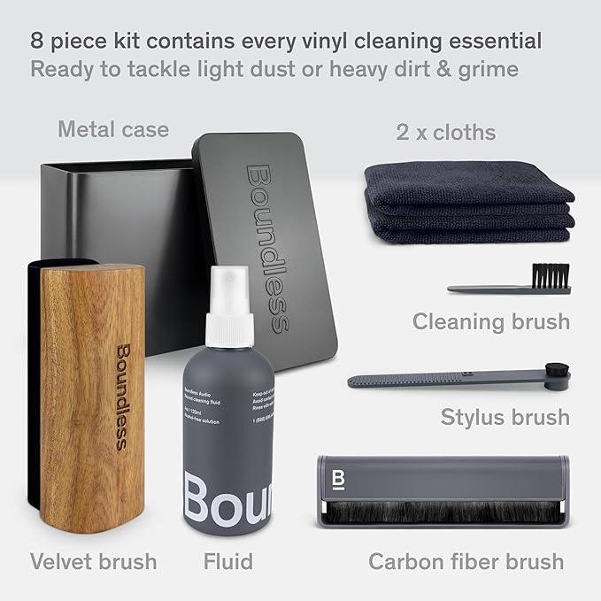 Boundless Audio 8 Piece Cleaning Kit Contents