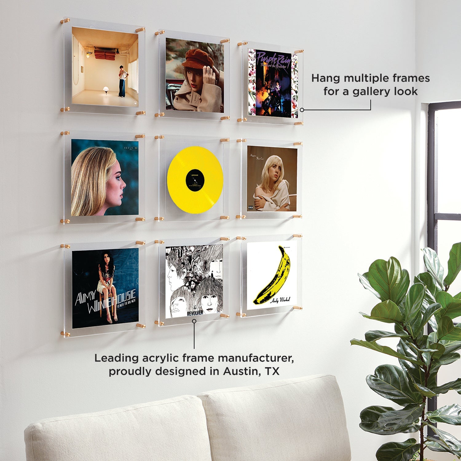 Wexel Art  - Set of 9 Record Album Frames