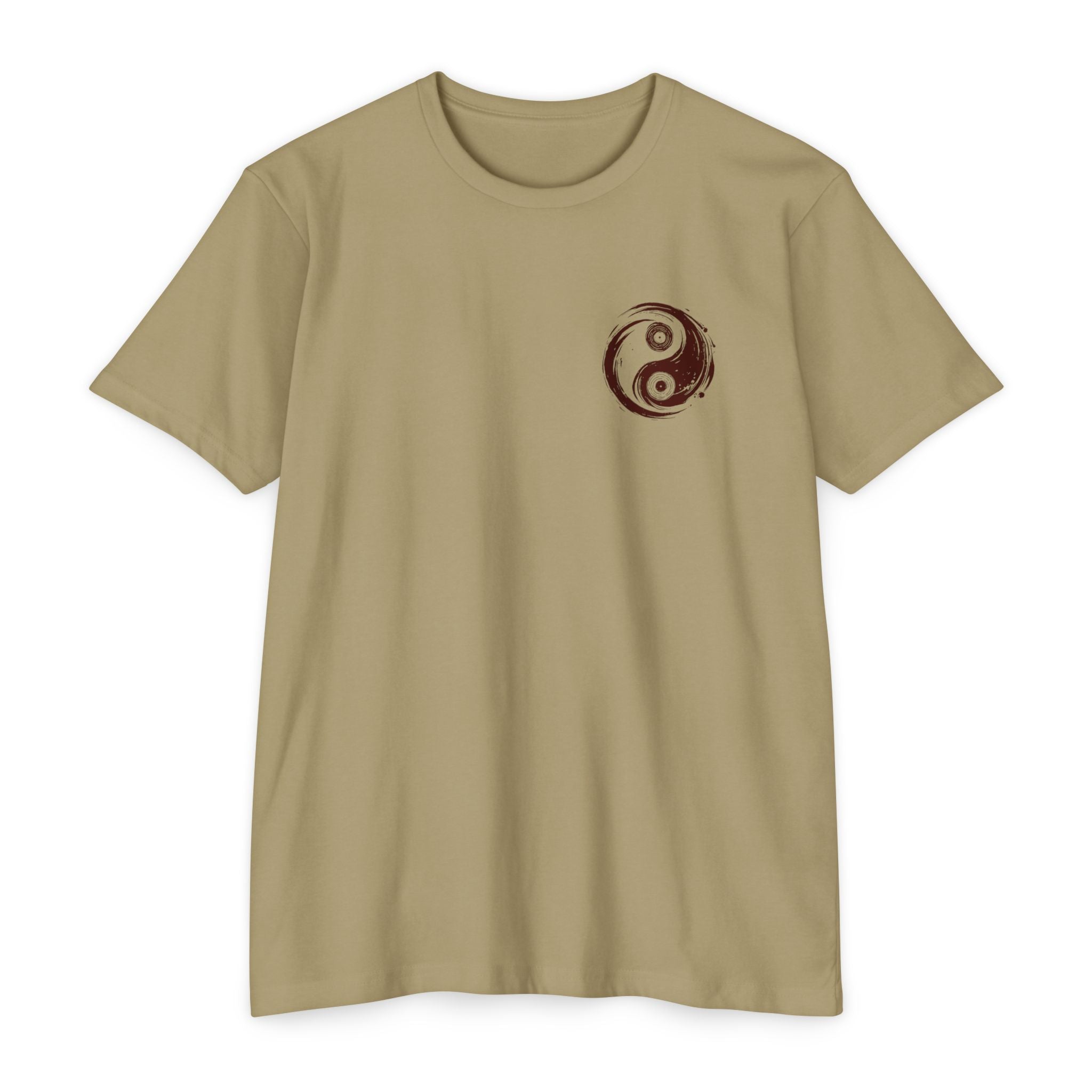 Vinyl Record Yin and Yang Light Olive T-shirt