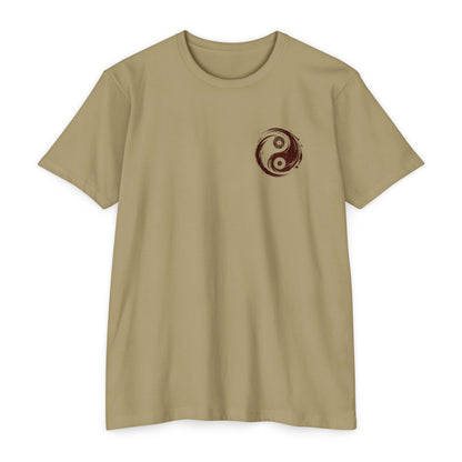 Vinyl Record Yin and Yang Light Olive T-shirt