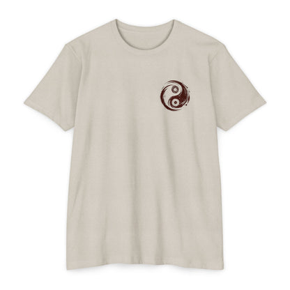 Vinyl Record Yin and Yang Light Tan T-shirt