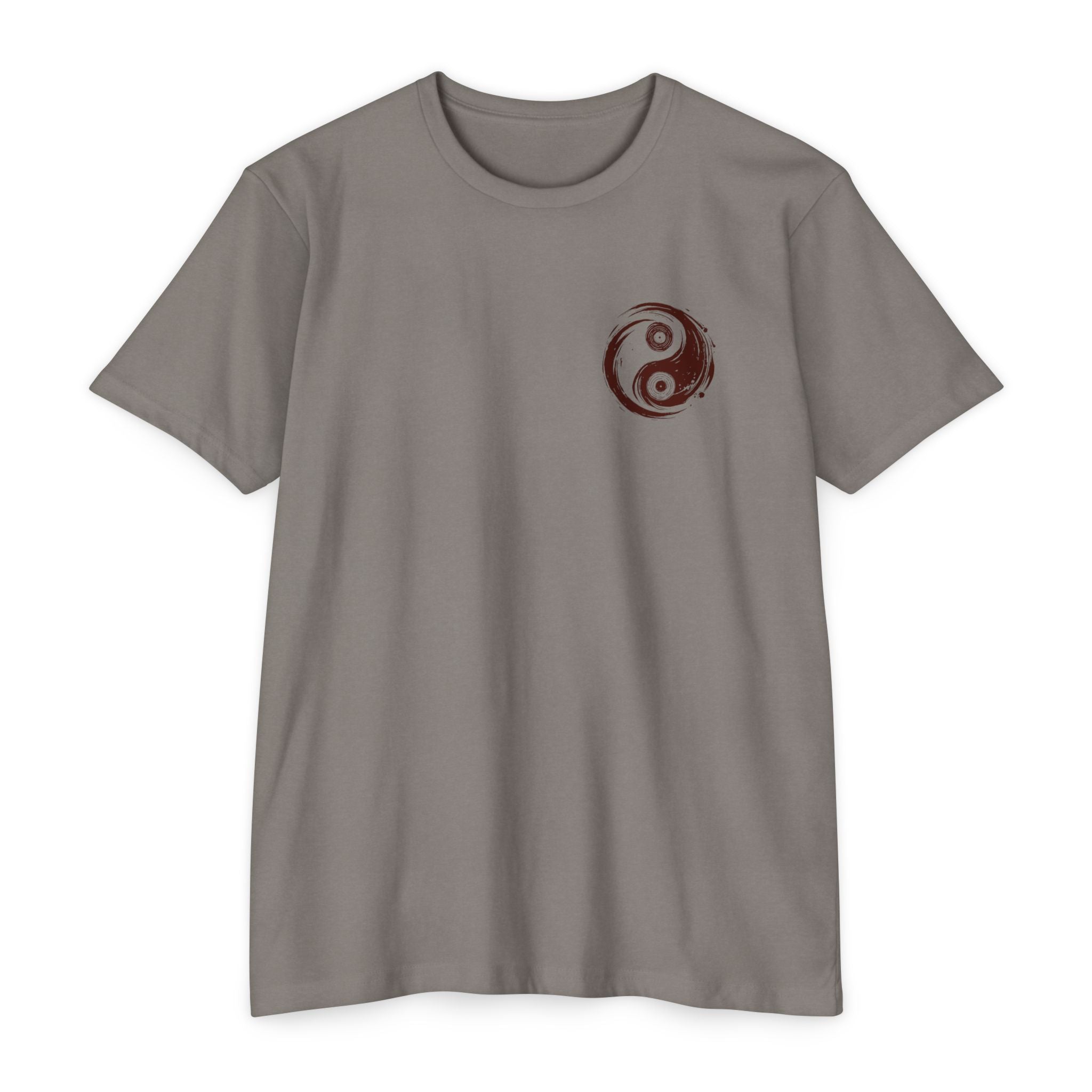Vinyl Record Yin and Yang Stone Grey T-shirt