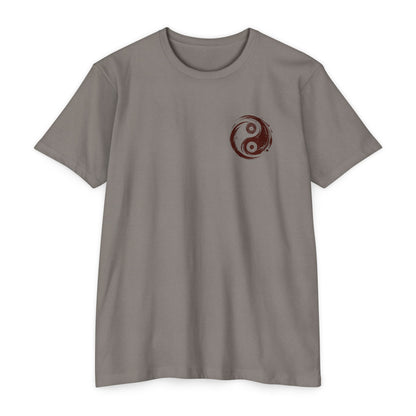 Vinyl Record Yin and Yang Stone Grey T-shirt