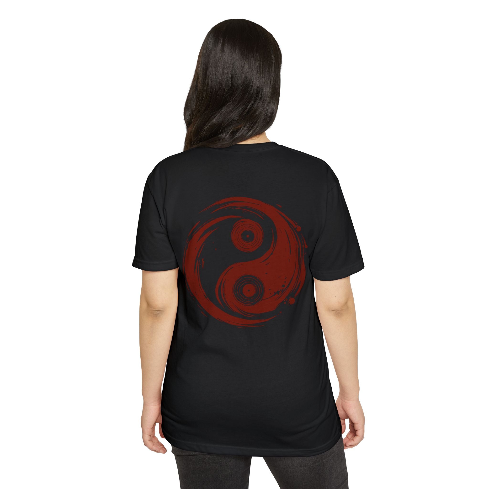 Vinyl Record Yin and Yang T-shirt Woman Back