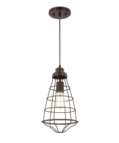 8"W Daudin 1-Light Pendant Burnished Bronze