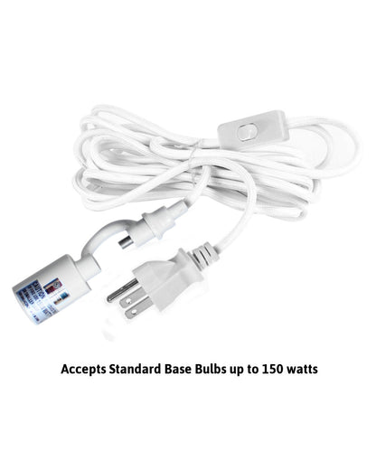 14"W MAST Plug-In Wall Mount Pendant 1 Light White Cord/Arm Textured Oatmeal Shade
