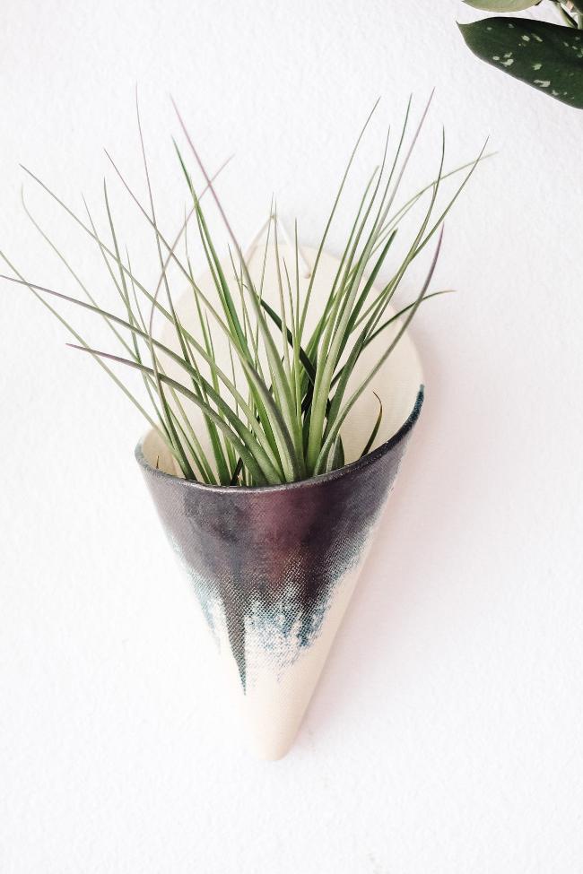 Carter + Rose Ceramic Wall Planter, Large Cone
