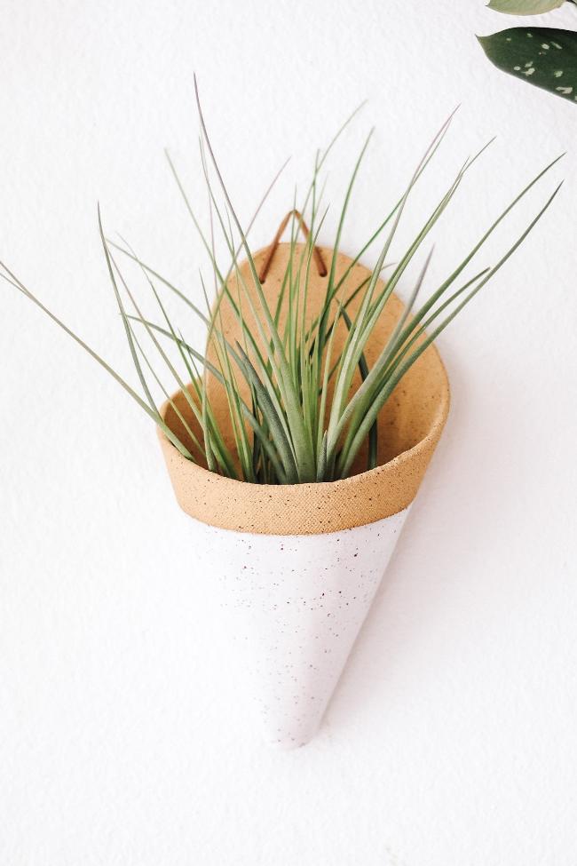 Carter + Rose Ceramic Wall Planter, Large Cone