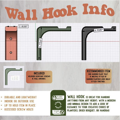 Minimal Modern Hanging Planter Wall Hook