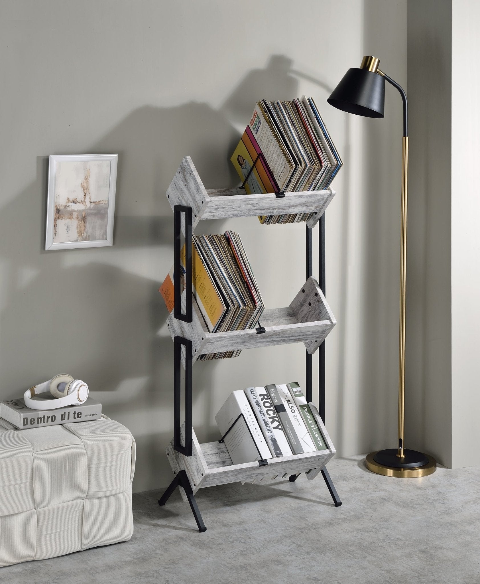 Musiea BX300 3 Tier Vinyl Record Holder for Albums, Magazine Display, Book and Files Organizer