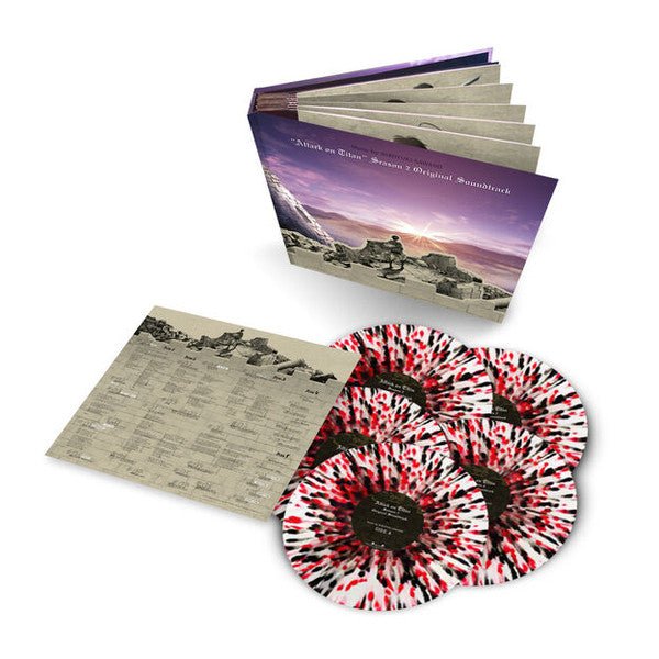 Attack on Titan Season 2 LP All Records including insert and 5 vinyls - Black and Red Splatter